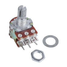 1 Stück Silbermetall B50K 50K Ohm 6-polige Doppelverkleidungspotentiometer 3,8*2,8*1,7 cm