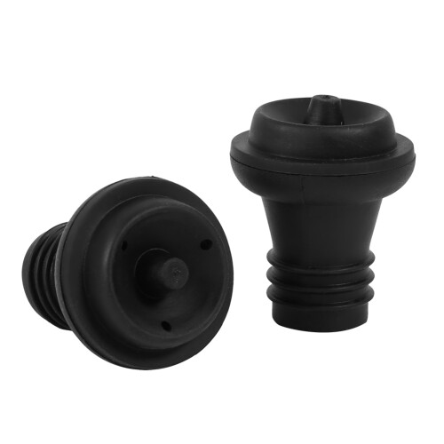 4PCS Reusable Silicone Wine Bottle Stoppers, Black, 4.3x3.4cm