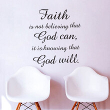 Black PVC Faith God Quote Wall Sticker Removable Vinyl Decor for Home