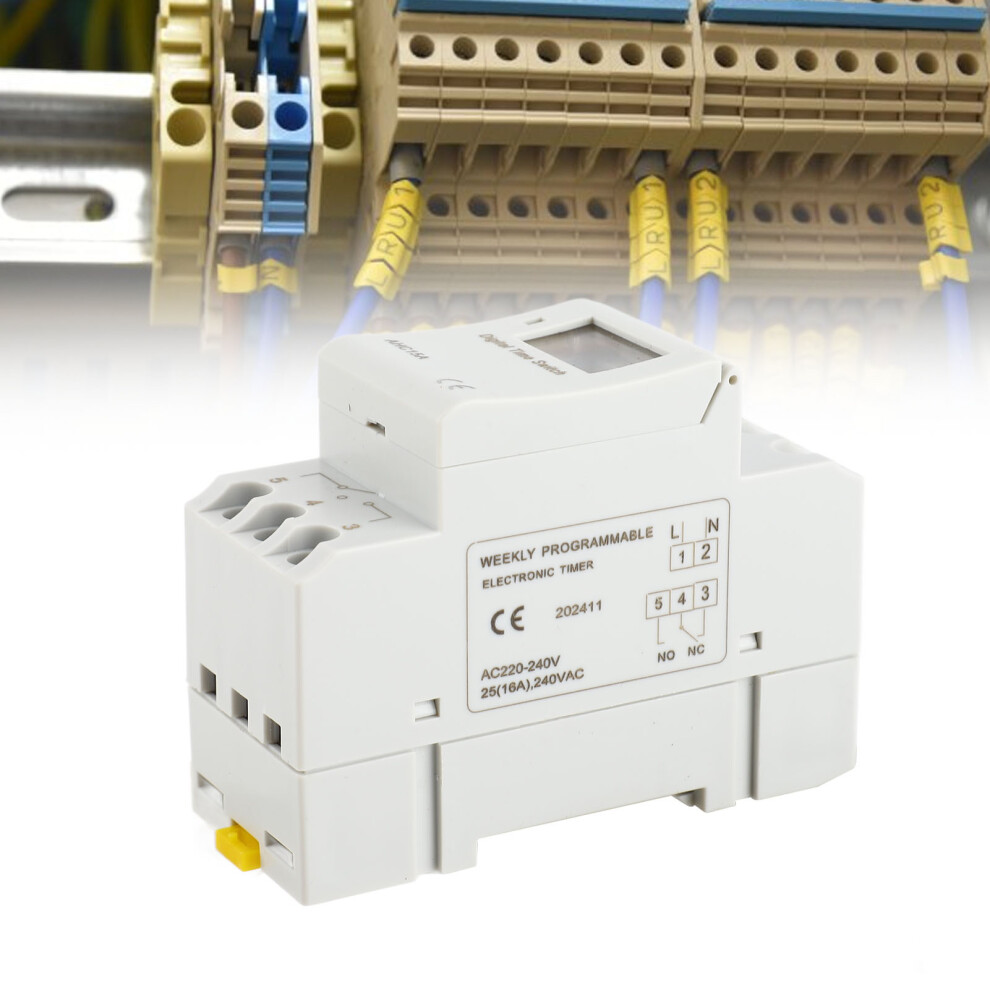 Lcd Weekly Programmable Timer Relay 16 On/Off 220V 8721393071706