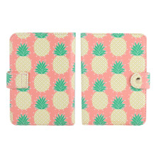 Cute Pineapple Print PU Leather Passport Holder with Slots for ID and Cards