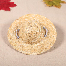 Small Handcrafted Straw Pet Hat for Dogs & Cats, Adjustable Size