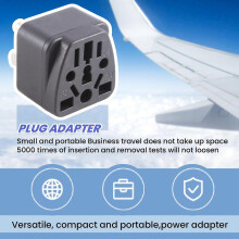US-Reisesteckeradapter EU/UK/AU/IN/CN/JAPAN/ASIA/ITALIEN/Brasilien an USA (Typ B), 3-poliger USA-Stecker, Ladegerät-Konverter schwarz