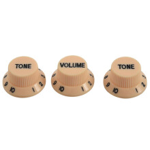 Neue Cream Dark Blue Font 1 Volume- und 2-Tone Gitarrenregler für die Strat