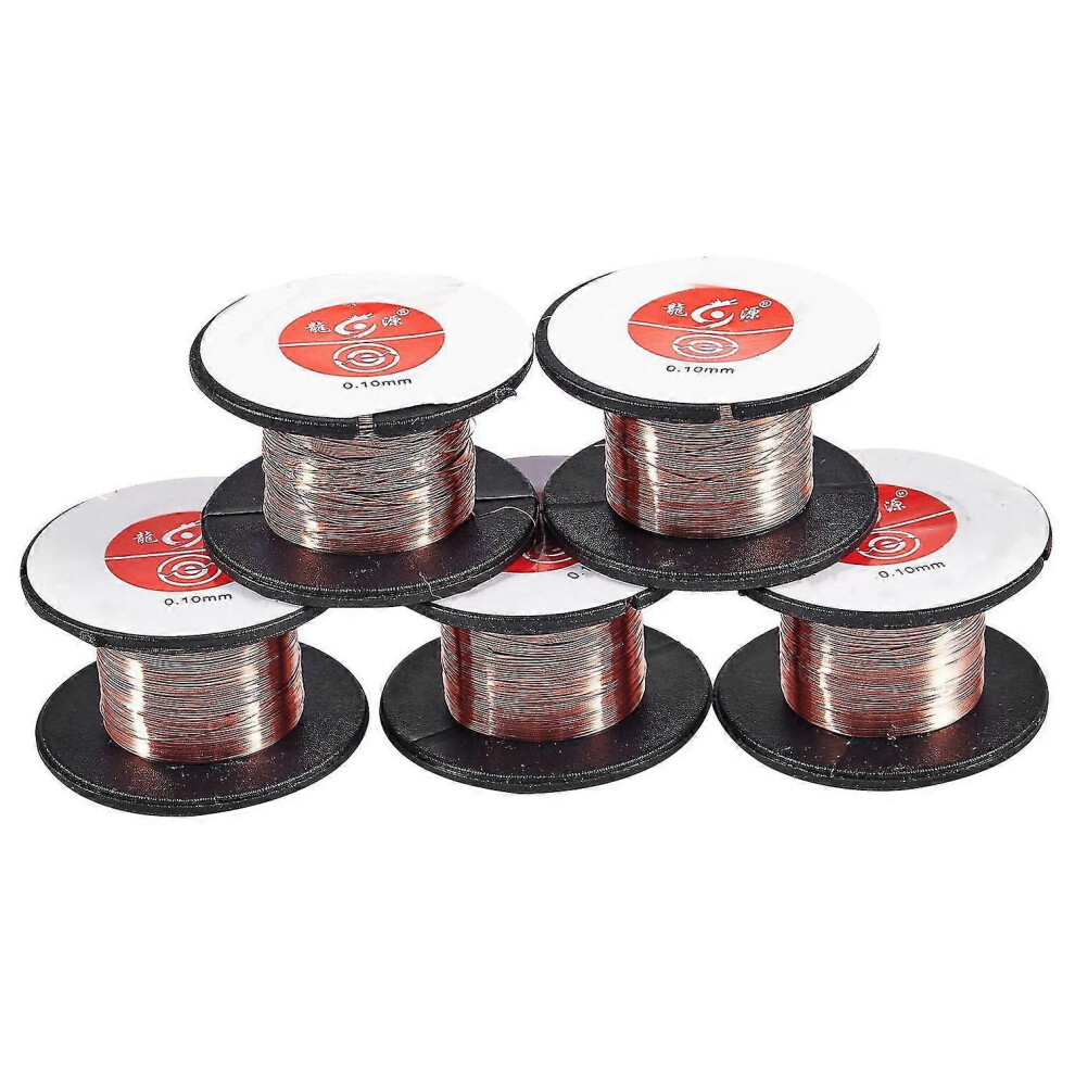 5 Pcs 0.1Mm Diameter Copper Soldering Solder Enamelled Reel Wire 6935161794434