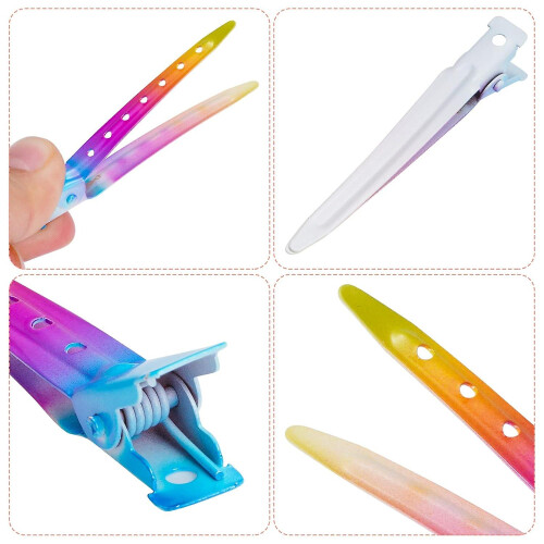 KinZon 24 Packs Clips Duck Bill, Grampos Bantoye de 3,5 polegadas Metal Rustproof Alligator Curl com buracos para penteado, coloração, prate 2