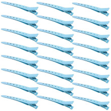 KinZon 24 Packs Entenschnabel-Clips, Bantoye 3,5 Zoll rostfreie Metall-Alligator-Lockenclips mit Löchern für Haarstyling, Haarfärbung, Silbe