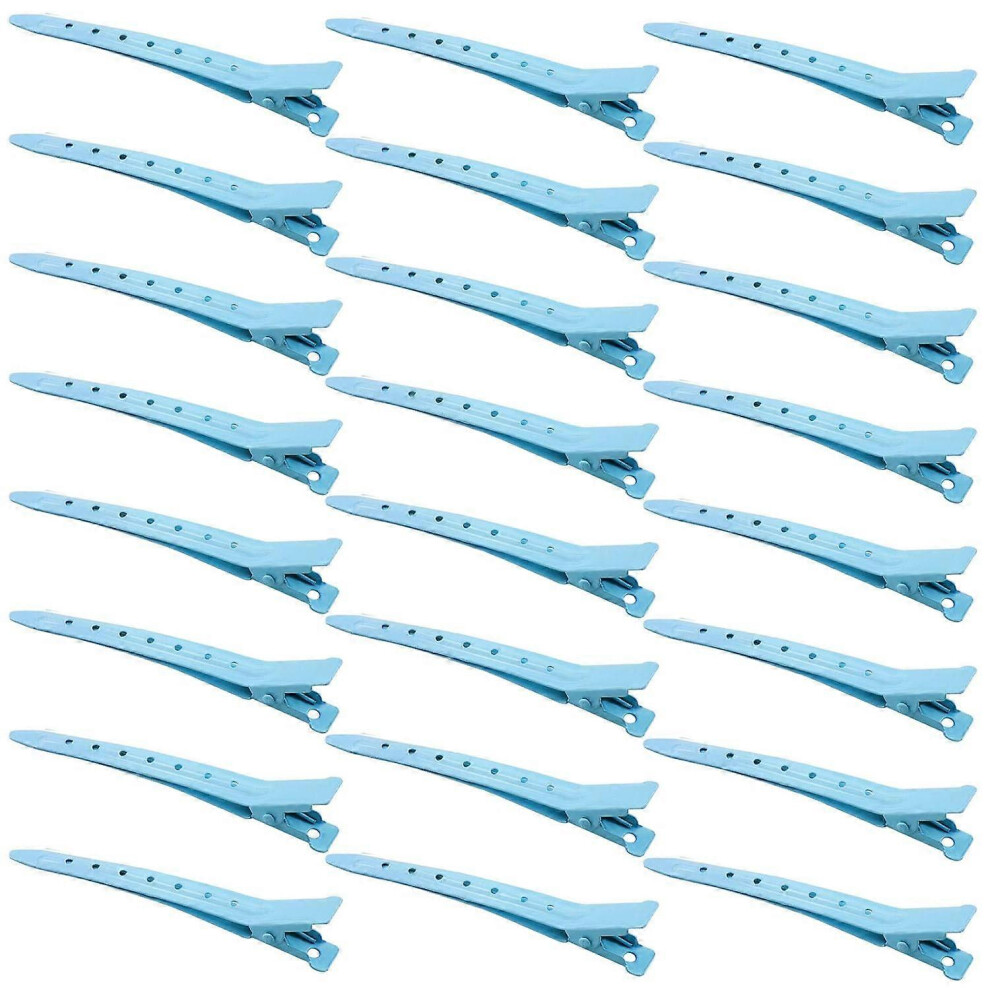 Unisex Silver Kinzon 24 Packs Duck Bill Clips, Bantoye 3.5 Inches Rustproof Metal Alligator Curl Clips With Holes For Hair Styling, Hair Coloring,