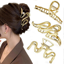 KinZon Mehayi 3 PCS Metall-Clips mit großen Klauen für dickes, schweres Haar, starker Halt mit großem rutschfesten Haar, Klemmen-Kieferklemm