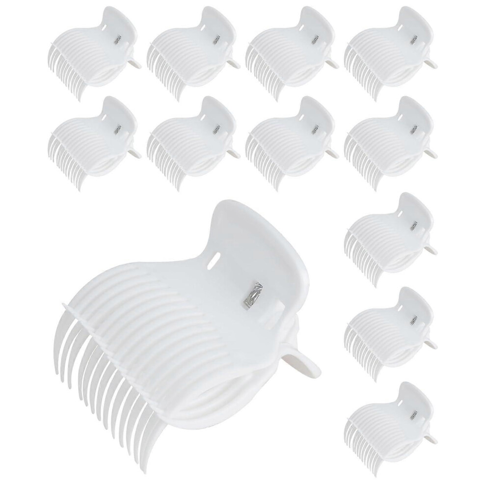 KINZON 12 Pcs Hot Roller Clips, Hair Roller Clips, Hair Clips for Rollers, Curl Clips, Hair Curler Clips, Clips for Hot Rollers, Clips for RollersWhit