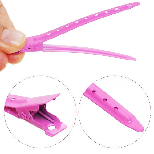 KinZon 24 Packs Clips Duck Bill, Grampos Bantoye de 3,5 polegadas Metal Rustproof Alligator Curl com buracos para penteado, coloração, prate 2