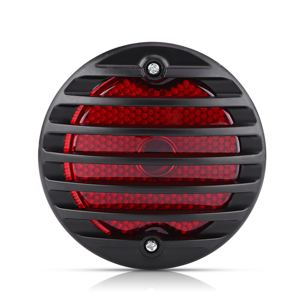 Round Motorcycle Tail Brake 4" 12V For Bobber Chopper Atv Black/Light/Red 4061393072902