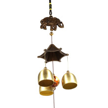 Wind Chimes Metal Elephant Ornament Antique Door Hanging 25cm Bells