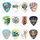 12PCS ABS Guitar Picks with Metal Box - Πολύχρωμα τυπωμένα πλέγματα για ηλεκτρικό/μπάσο, αξεσουάρ 3