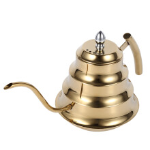 Gold Bamboo Joint 1.2L Gooseneck Coffee Drip Pot for Precise Pouring