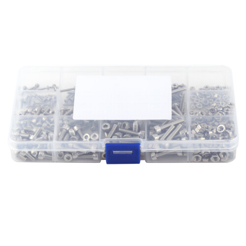 480pcs M2/M3/M4 Stainless Steel Hex Socket Cap Screws and Nuts Set 1