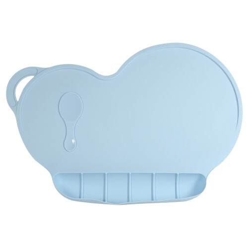 Light Blue Silicone Baby Placemat with Foldable
