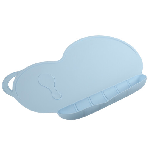 Folding Baby Plate Mat in Light Blue