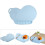 Light Blue Silicone Baby Placemat with Foldable 4