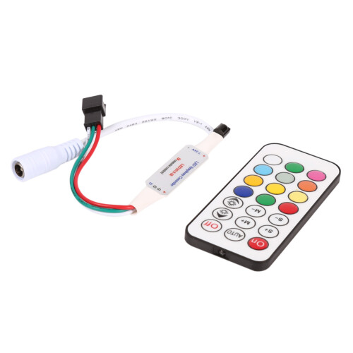 Mini 21 Keys IR Wireless LED Controller for WS2812B Strips, 5-24V 1