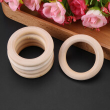 Wooden Round Rings 50pcs Unfinished Natural Circles 30mm Diameter for Crafting