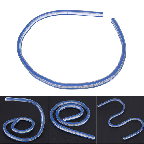 Plastic Curve Ruler 60cm Flexible Drafting Measuring Tool for Crafts & Drawing 2