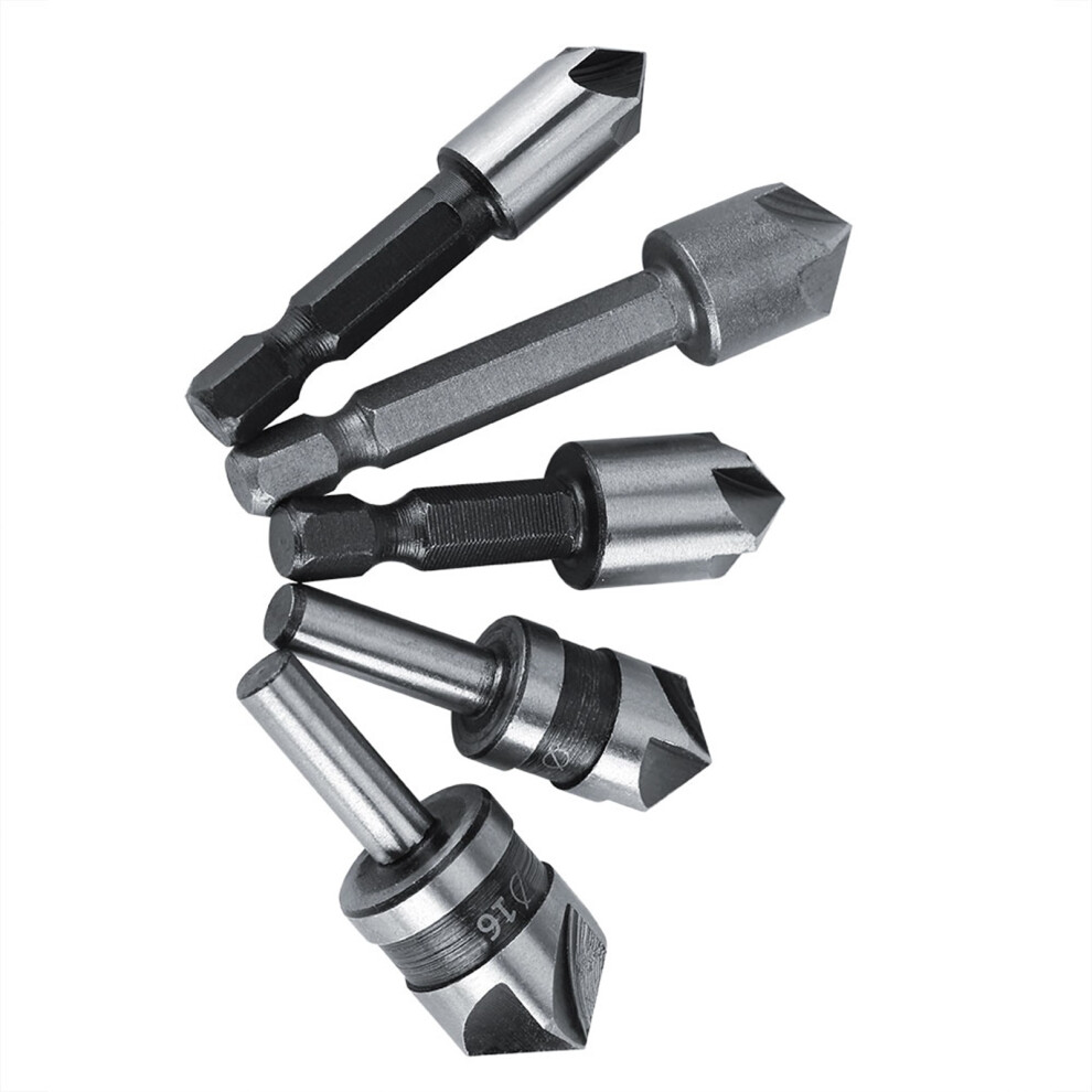 5Pcs High Speed Steel Countersink Drill Set For Woodworking, 82 Chamfer 4321392978095