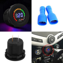 12 V Waterproof Car & Motorcycle Digital Volt Meter LED Display Black
