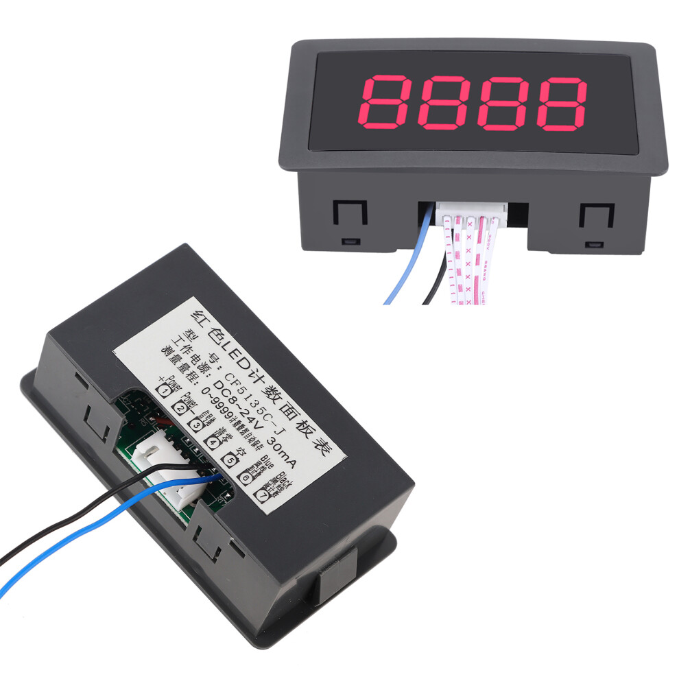 4 Digit Digital Panel Counter 0-9999 Red Led Dc Up/Down Meter 9411392978319