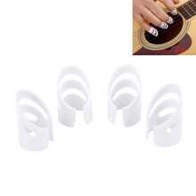 DIY Plastic Finger Picks 4pcs Protector Set for Guitar Bass Ukulele Mandolin