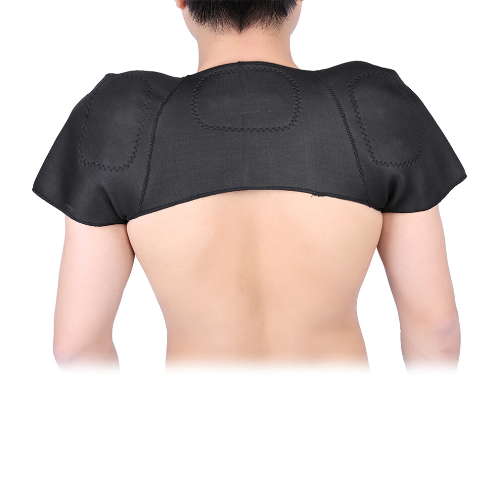 Self Heating Shoulder Therapy Belt L Black Infrared Negative Ion Heat