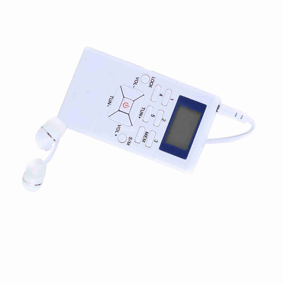Mini Portable Lcd Fm Radio Wireless Receiver Stereo Earphone White 3221392981143