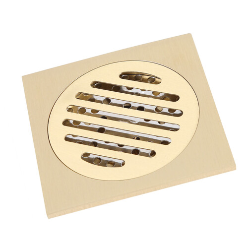 Square Floor Drain Brass Grate Bathroom Shower 1