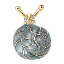 Enamel Snail Brooch On Alloy Base With Drip Oil Art For-Gray
