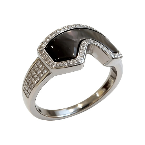 Snow Goggles Shape Adjustable Rings Opening Jewelry-Black 1