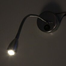 Type 2 Silver LED Wall Lamp with Gooseneck Bedside Reading Light Warm White