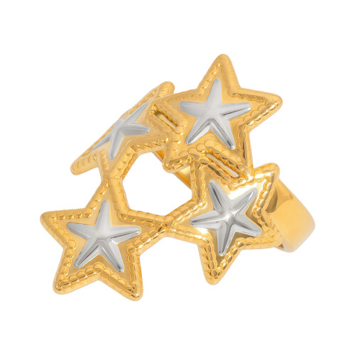 Fashionable Simple Two Tone Star Shaped Adjustable-JDR0311111PS