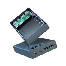 DIY 5X18650 Powerbank-Gehäuse, abnehmbares tragbares Batterie-Aufladegehäuse CX5 mit LED-Beleuchtung ohne Batterie