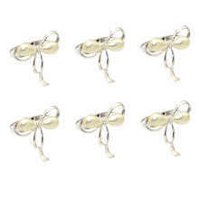 Ensemble de 6 ronds de serviette en alliage avec-argent