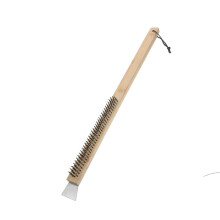 Brosse pour four à pizza avec dissolvant en acier et manche en
