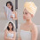 Bowknot Design Elastic Hair Drying Cap Soft Absorbent Fast-Pink 6
