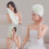Women Super Abosrbent Shower Cap Quick Drying Soft Elastic-Blue 7