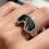Snow Goggles Shape Adjustable Rings Opening Jewelry-Black 1 3