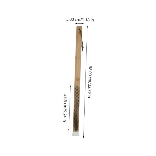 Extra Long 53cm Wood Handle Pizza Stone Brush With High Density 2