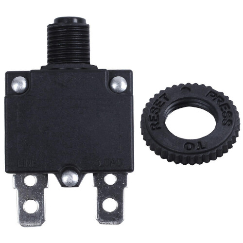 Interruptor automático AC 125/250V 10A Protector de sobrecarga térmica negro 1