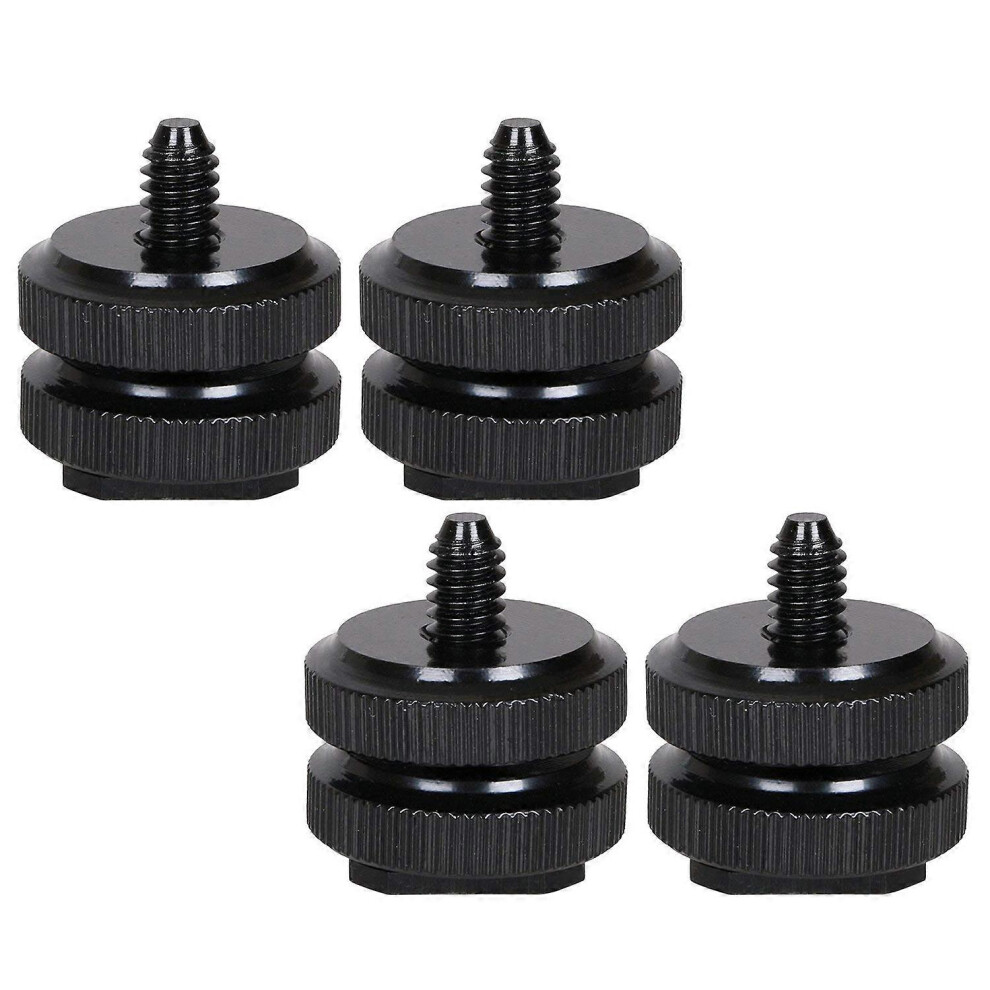 Camera Hot Shoe Mount To 1/4Inch-20 Tripod Screw Adapter,Flash Shoe Mount For Dslr Camera Rig (Pack Of 4) 6935161842432