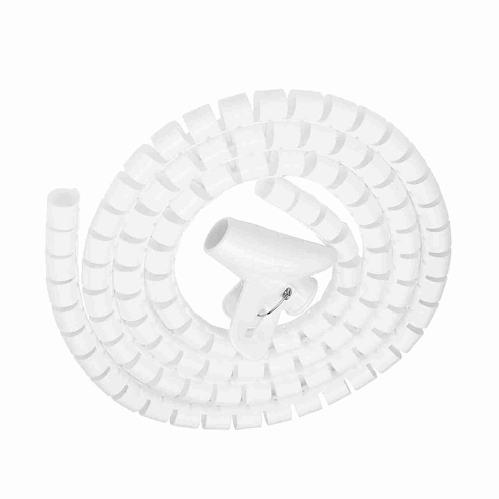 White Spiral Cord Protector Tube 1.5M X 16Mm Flexible Cable Wire Organizer 8421392982774
