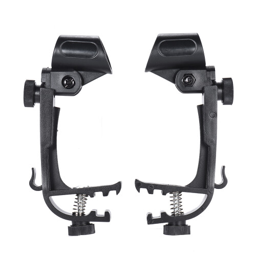 2pcs Adjustable Clamp Mic Mount for Drums, Black, Fits 18-28mm 2