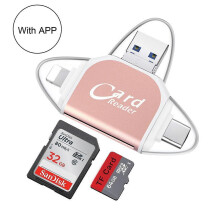 Multi-Port 4-in1 Universal SD TF Kartenleser, USB C SD TF Speicherkartenleser