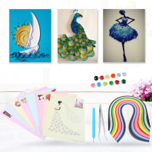 6-in-1 DIY Quilling Paper Art Set with 500 Strips, Tools & Patterns